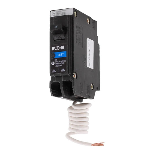 NEW - Eaton BR BRN115DF 15A 1P 120V AFCI/GFCI Pigtail Neutral Circuit Breaker