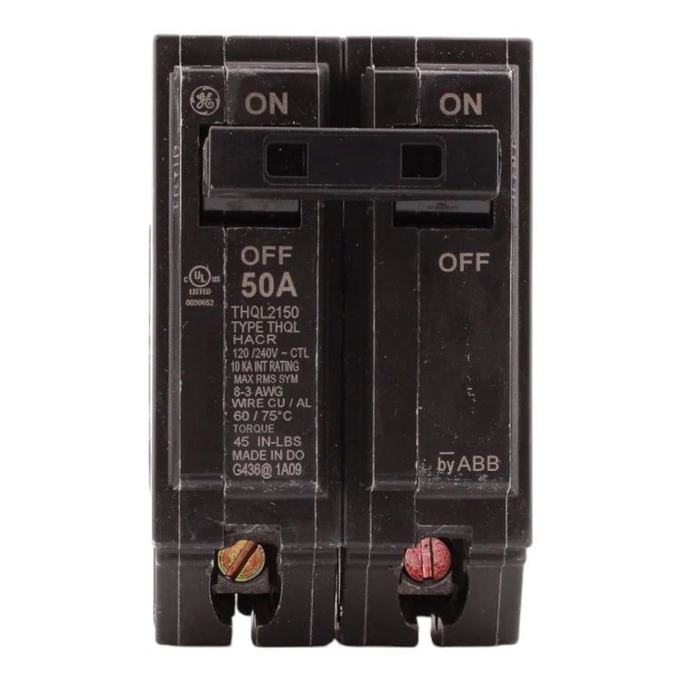 GE THQL2150 50A 2P 120/240V Thermal-Magnetic Plug-In Circuit Breaker