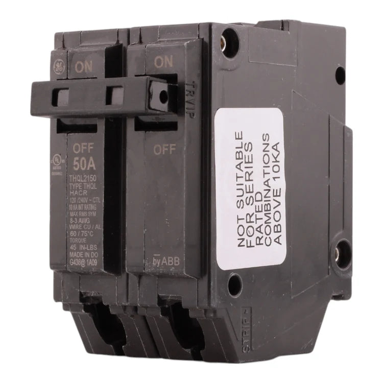 GE THQL2150 50A 2P 120/240V Thermal-Magnetic Plug-In Circuit Breaker
