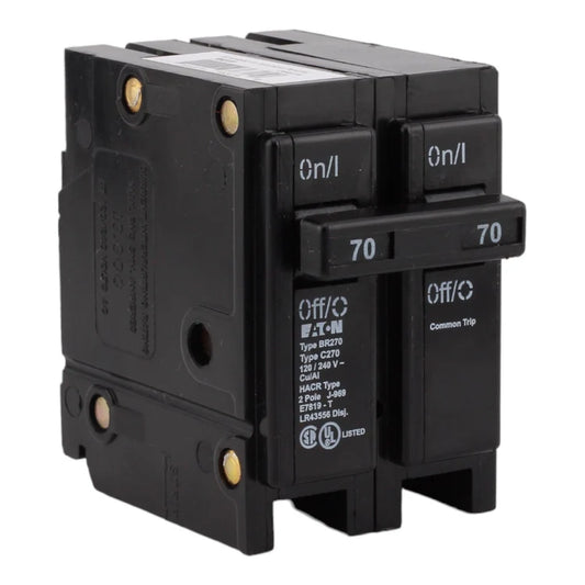 NEW - Eaton BR270 70 Amp Double Pole 240V Plug-In Standard Trip Circuit Breaker UL