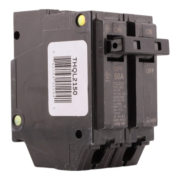 GE THQL2150 50A 2P 120/240V Thermal-Magnetic Plug-In Circuit Breaker