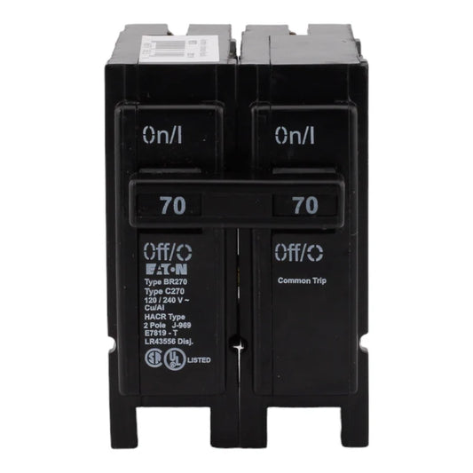 NEW - Eaton BR270 70 Amp Double Pole 240V Plug-In Standard Trip Circuit Breaker UL