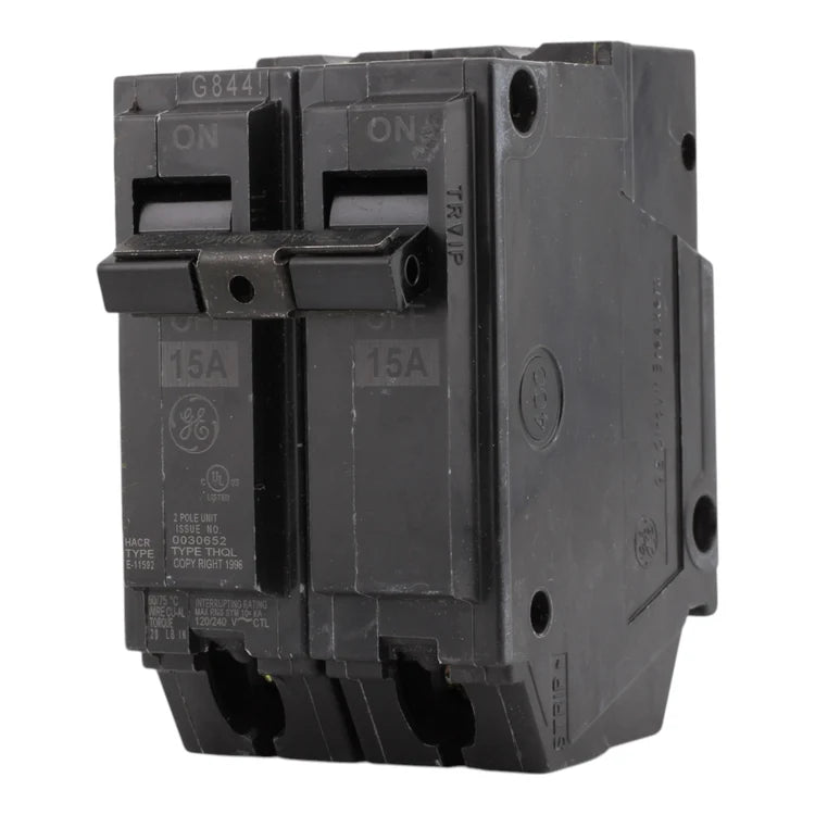 GE THQL2115 15A 2P 120/240V Q-Line Plug-In Circuit Breaker