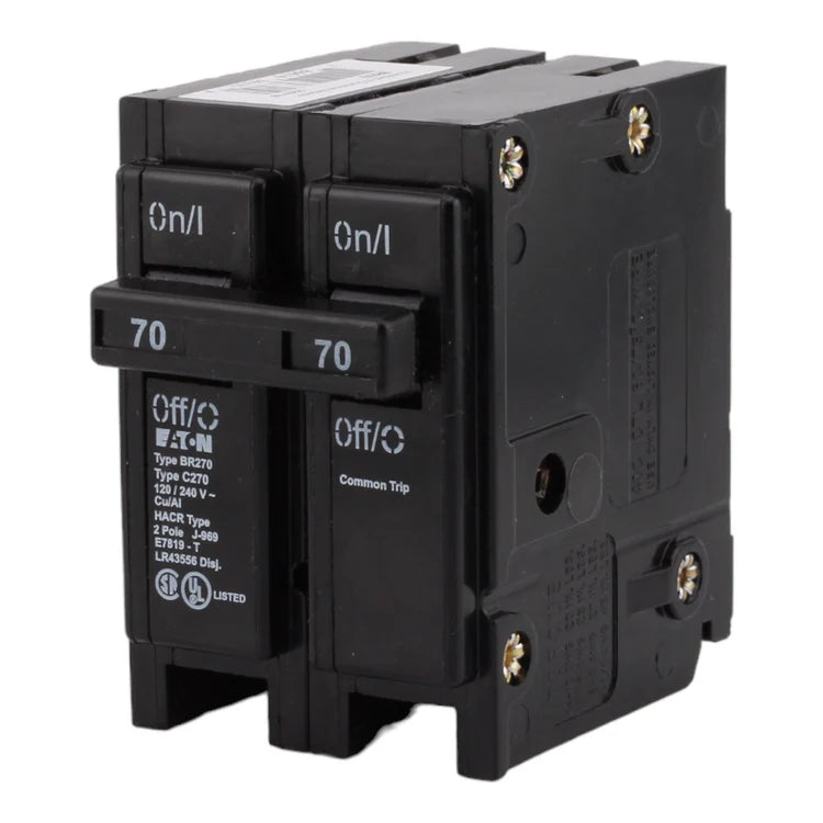 NEW - Eaton BR270 70 Amp Double Pole 240V Plug-In Standard Trip Circuit Breaker UL