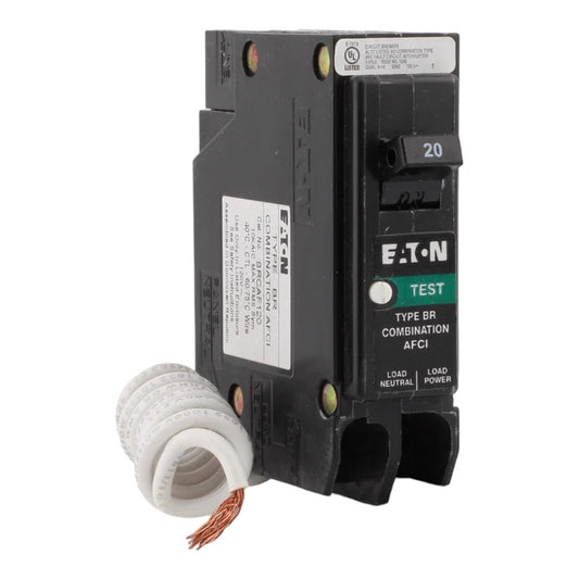 NEW - Eaton BRCAF120 20 Amp Single Pole 120V Pigtail-Neutral AFCI Arc Fault Circuit Breaker UL