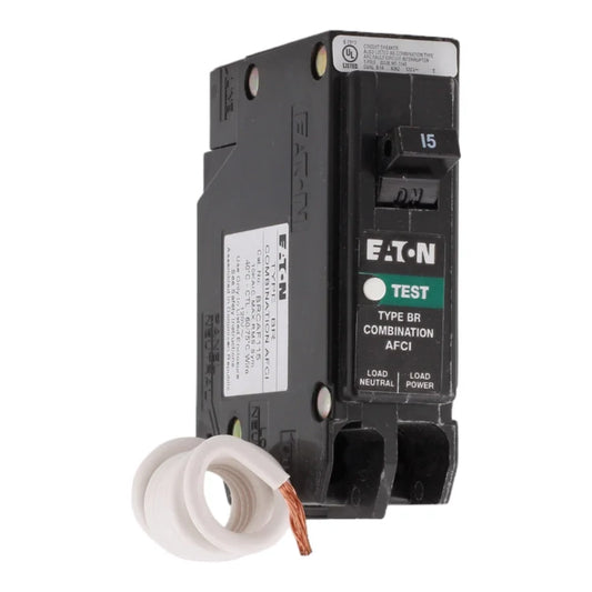 NEW - Eaton BRCAF115 15 Amp Single Pole 120V Pigtail-Neutral AFCI Arc Fault Circuit Breaker UL