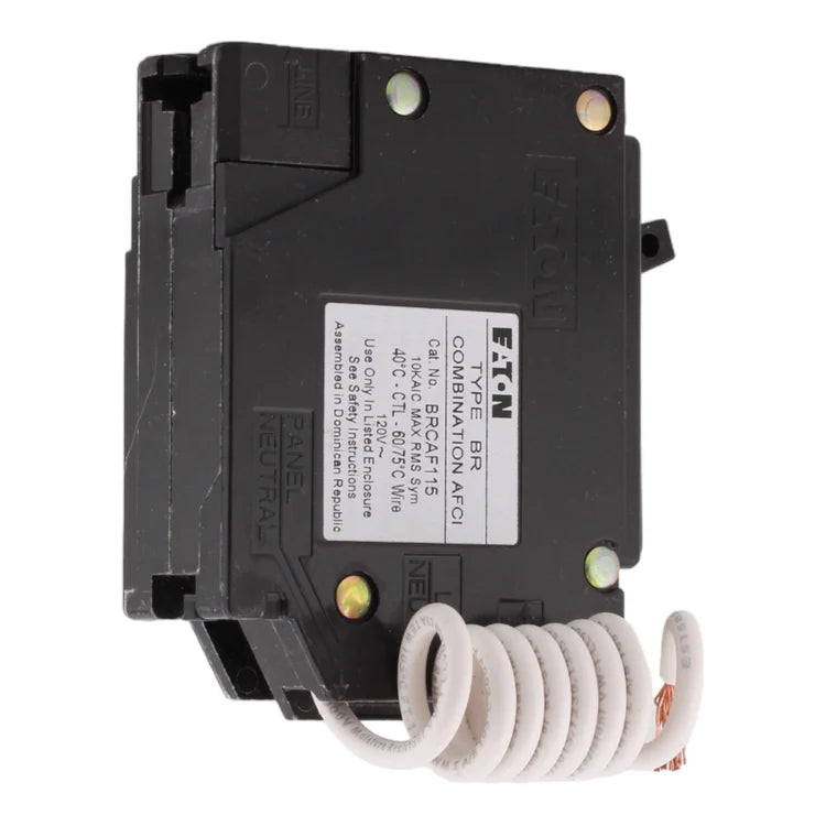 NEW - Eaton BRCAF115 15 Amp Single Pole 120V Pigtail-Neutral AFCI Arc Fault Circuit Breaker UL