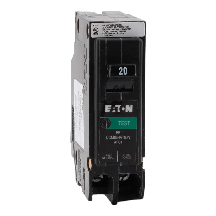NEW - Eaton BR BRP120AF 20A 1P 120V AFCI Plug on Neutral Circuit Breaker
