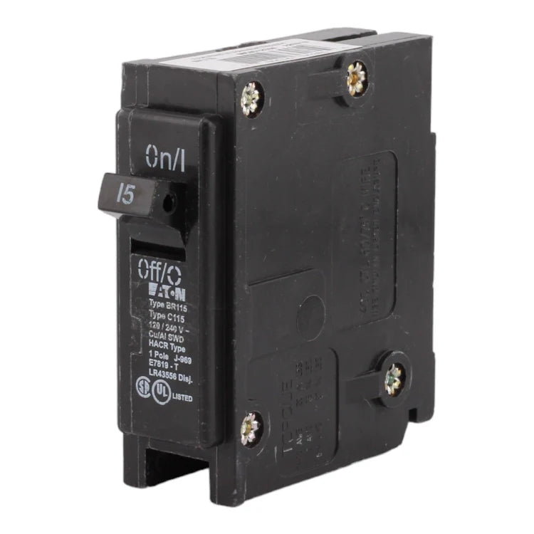 NEW - Eaton BR115 15 Amp Single Pole 120V Plug-In Standard Trip Circuit Breaker UL