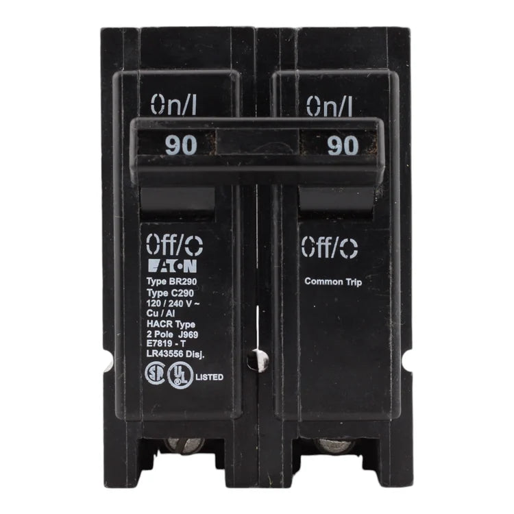 NEW - Eaton BR290 90 Amp Double Pole 240V Plug-In Standard Trip Circuit Breaker UL