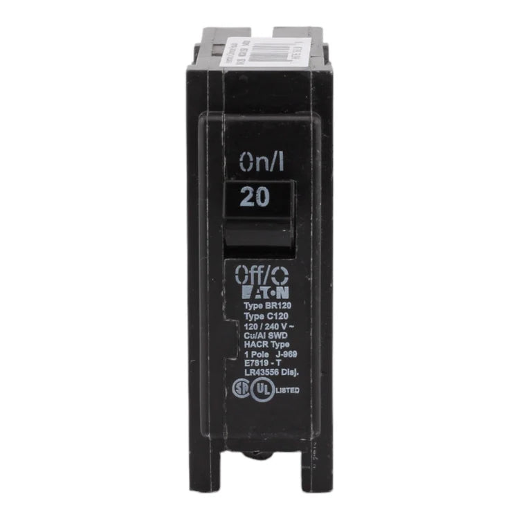 NEW - Eaton BR120 20A 120/240V 1-pole Thermal Magnetic Circuit Breaker