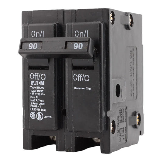 NEW - Eaton BR290 90 Amp Double Pole 240V Plug-In Standard Trip Circuit Breaker UL