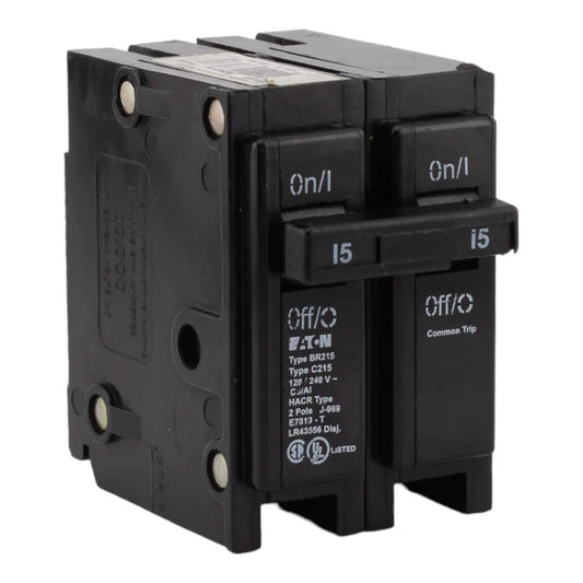 NEW - Eaton BR215 15 Amp Double Pole 240V Plug-In Standard Trip Circuit Breaker UL