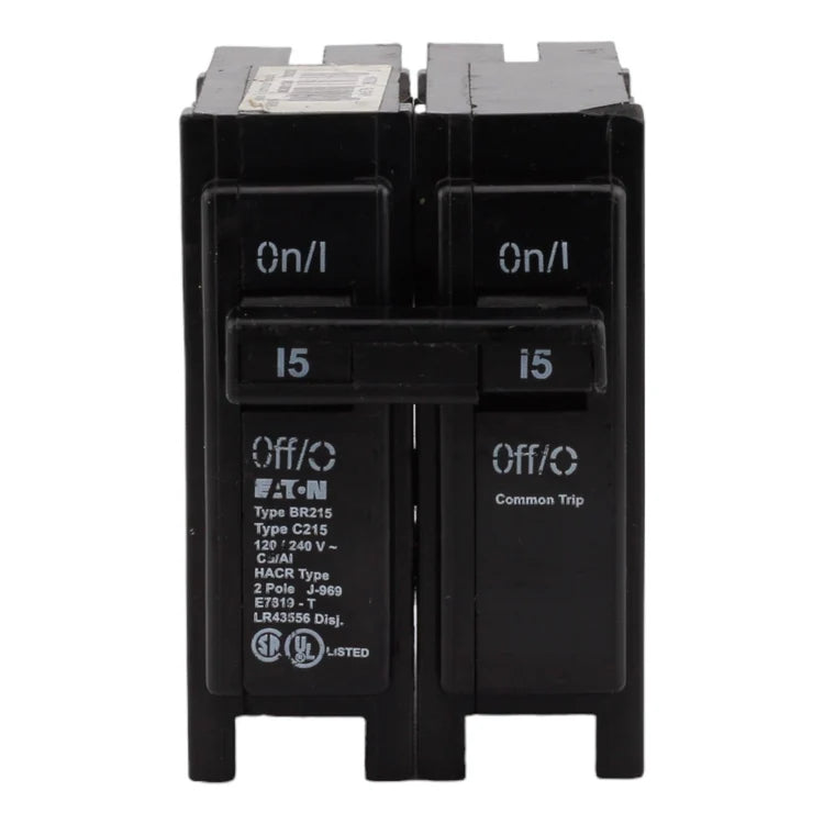 NEW - Eaton BR215 15 Amp Double Pole 240V Plug-In Standard Trip Circuit Breaker UL