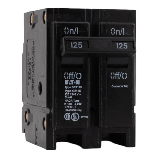 Eaton BR2125 125 Amp Double Pole 240V Plug-In Standard Trip Circuit Breaker UL