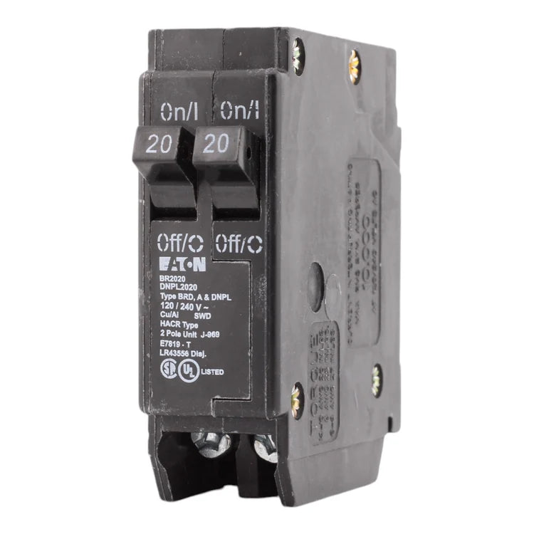 NEW - Eaton BR, BR2020, 20A/20A, 1P, 120V, Tandem, Circuit Breaker
