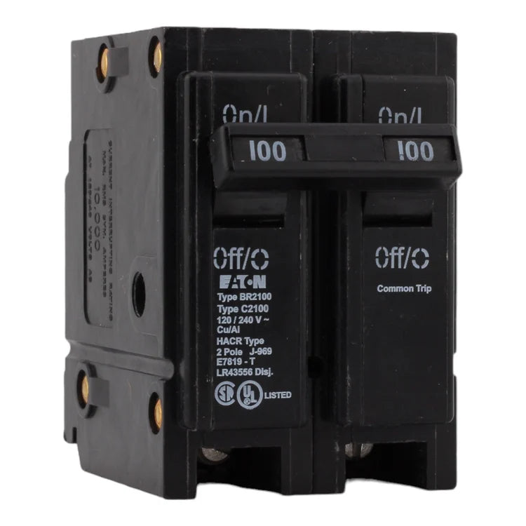 NEW - Eaton BR2100 100 Amp Double Pole 240V Plug-In Standard Trip Circuit Breaker UL